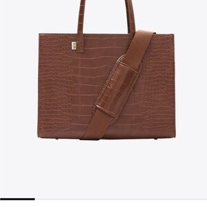 BEIS Brown Croc Work Tote